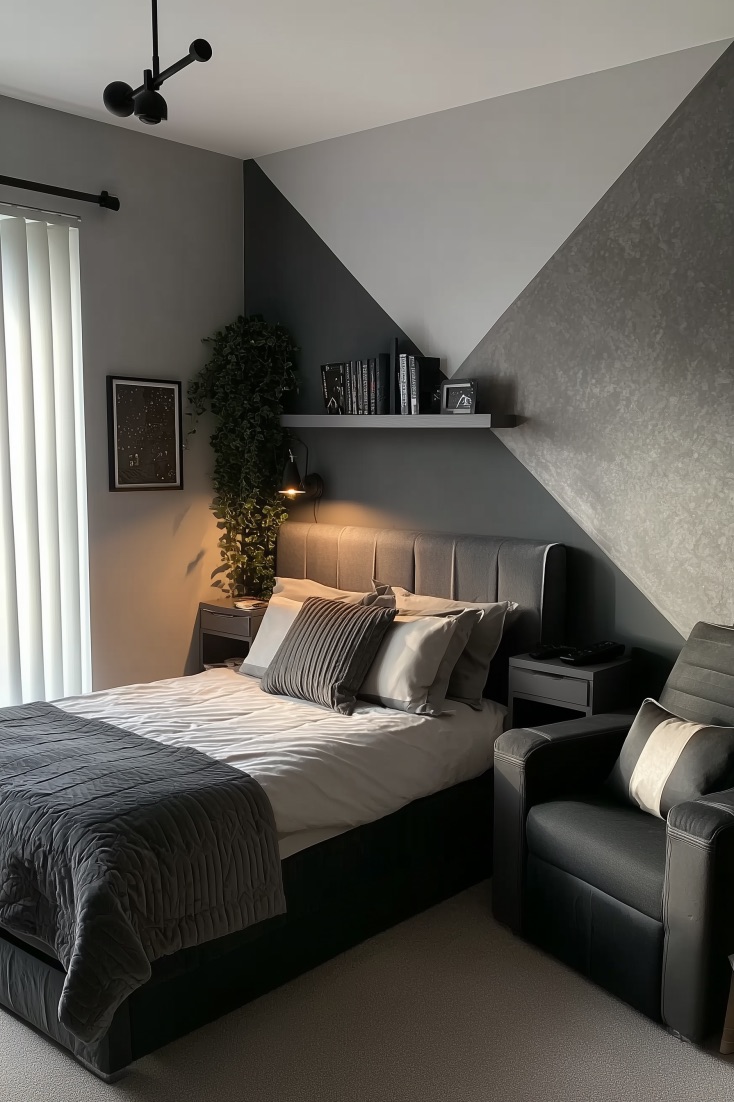 Accent the Room with Geometric Walls for a Boy