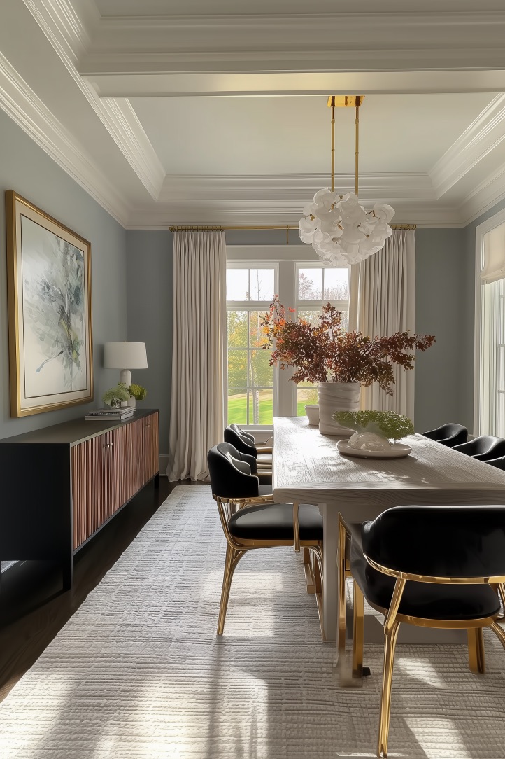 Accentuate Gold Trimmed Chairs for a Modern Luxe Idea