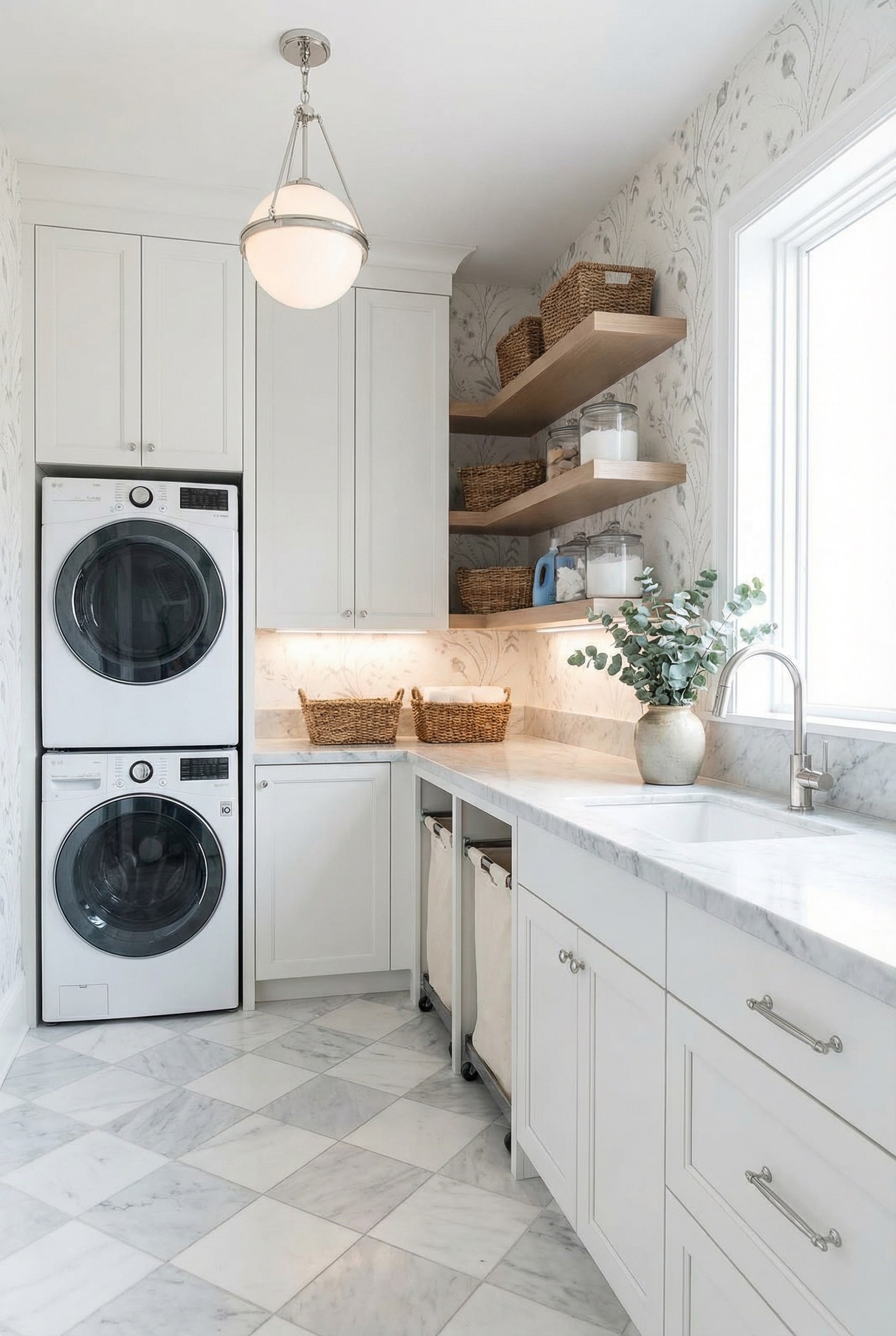 Add Eucalyptus Branches for Fresh Laundry Room Inspiration