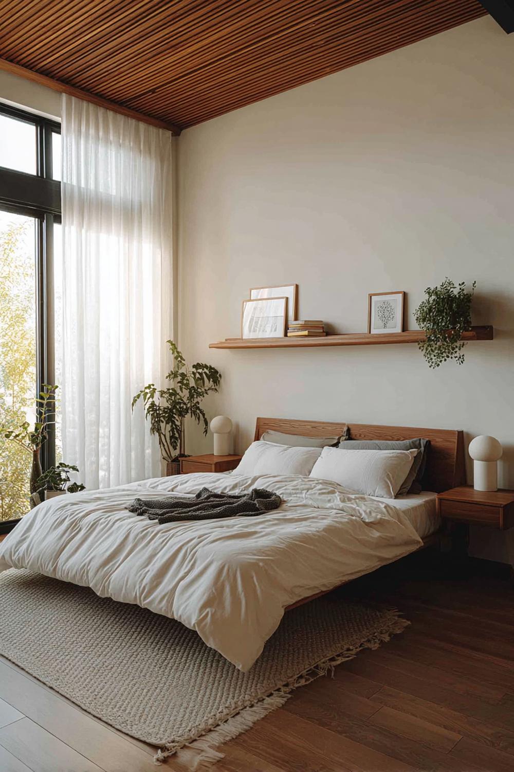 Add Floating Shelves with Greenery For Cozy Natural Touch