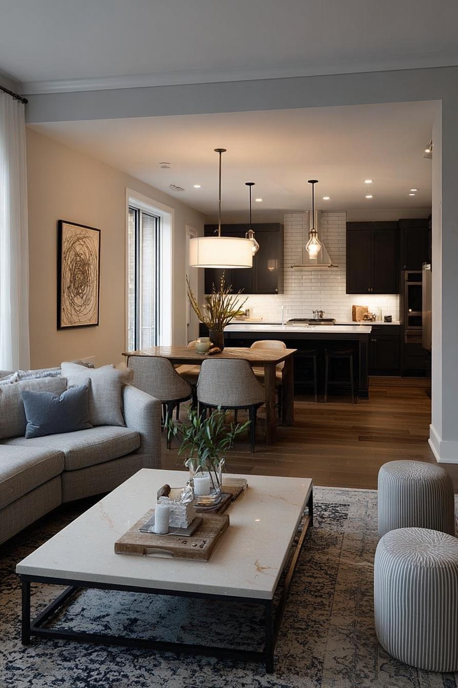 Anchor the Living Space with a Large Center Coffee Table For Apartment