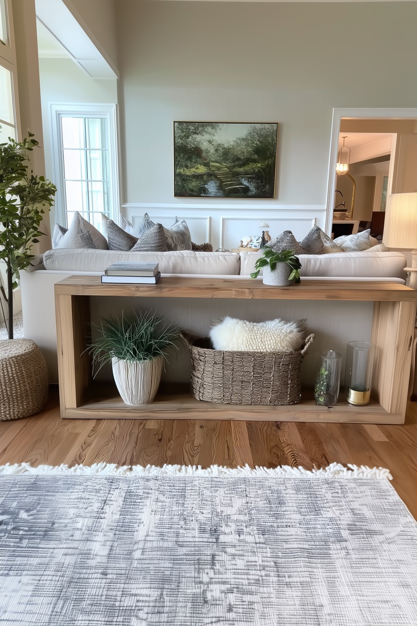 Anchor the Space with a Neutral Rug for Ideas Living Room