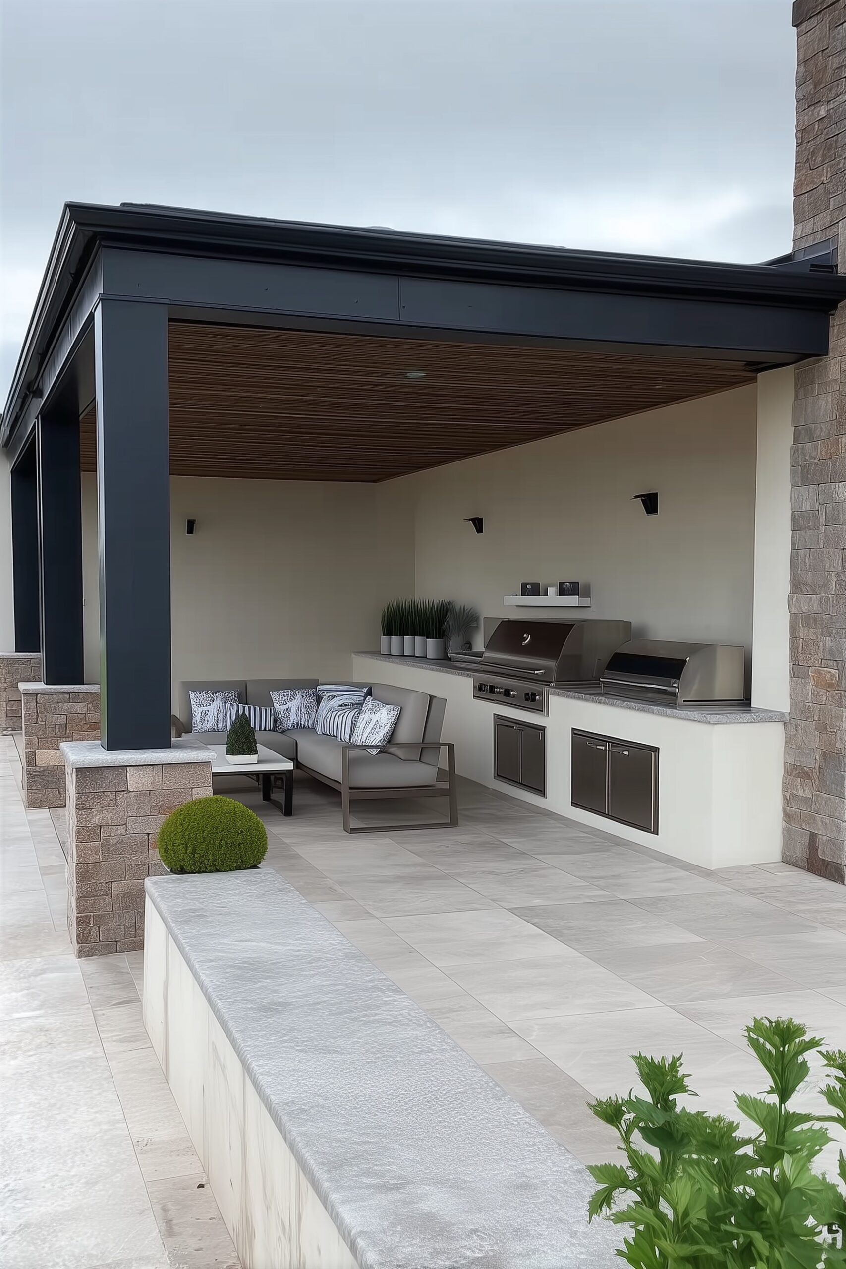 Arrange an L Shaped Layout for a Functional Patio Kitchen