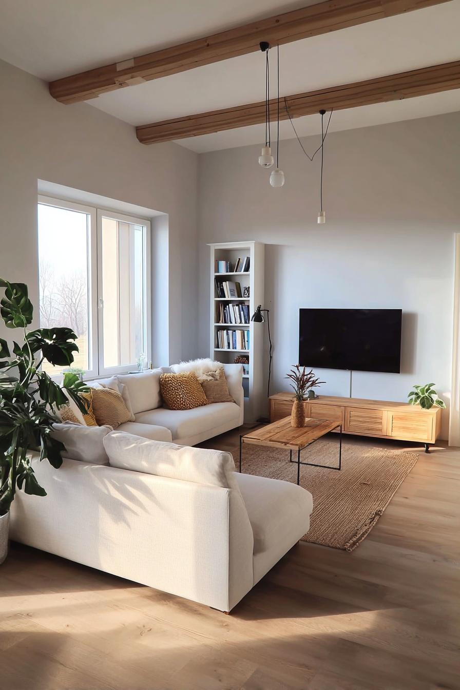 Arrange Books Vertically and Horizontally For Dynamic Tv Wall Styling