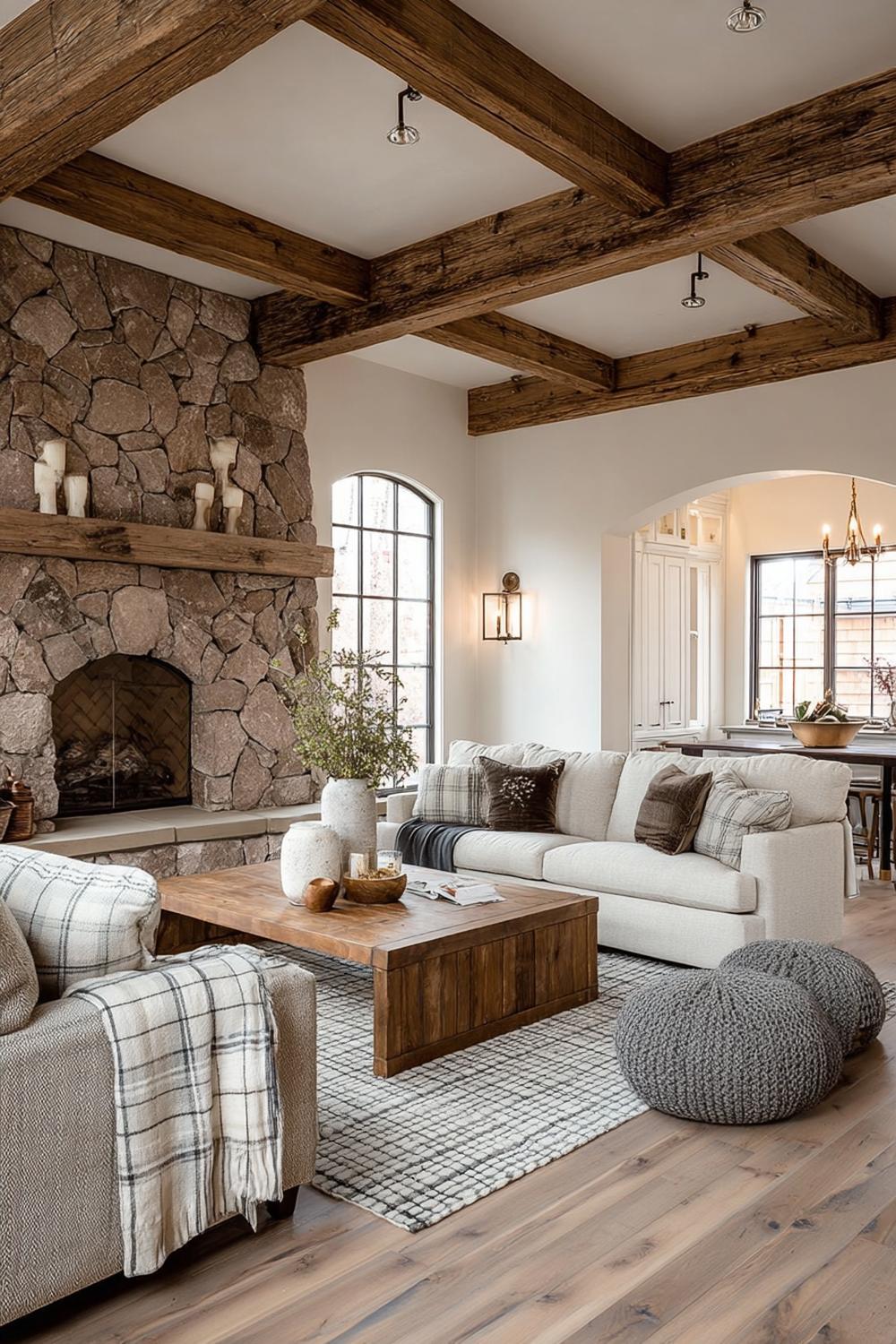 Arrange Cozy Knit Poufs For Casual Farmhouse Seating