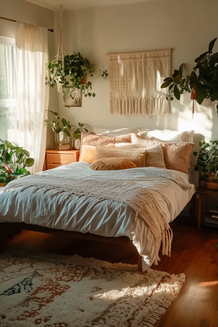 Arrange Patterned Throw Pillows to Elevate Boho Chic Decor