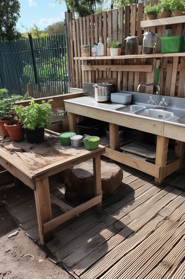 arrange potted herbs nearby for sensory exploration in early years