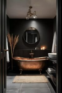 Arrange Tall Grasses Beside the Tub for a Green Accent