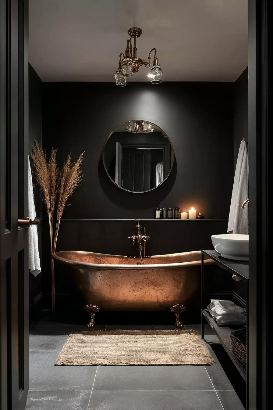 Arrange Tall Grasses Beside the Tub for a Green Accent