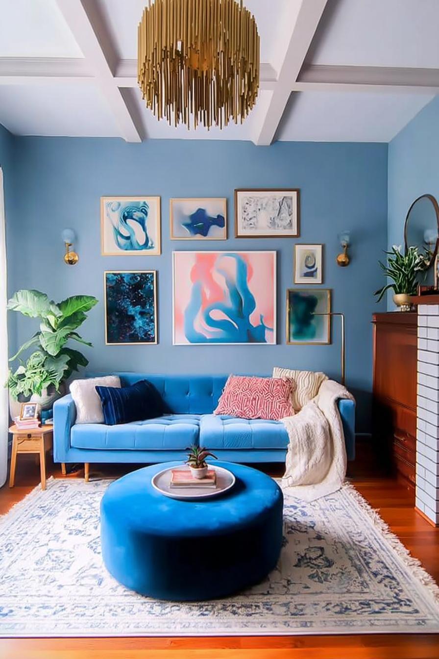 Balance Blue Walls and Brown Wood For Inviting Contrast