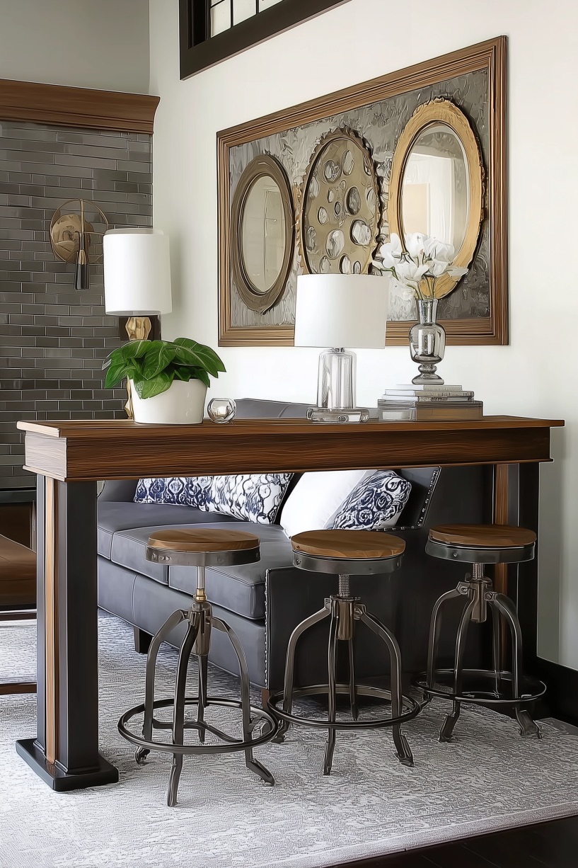 Balance Statement Mirrors Above for Elegant Ideas Behind Couch