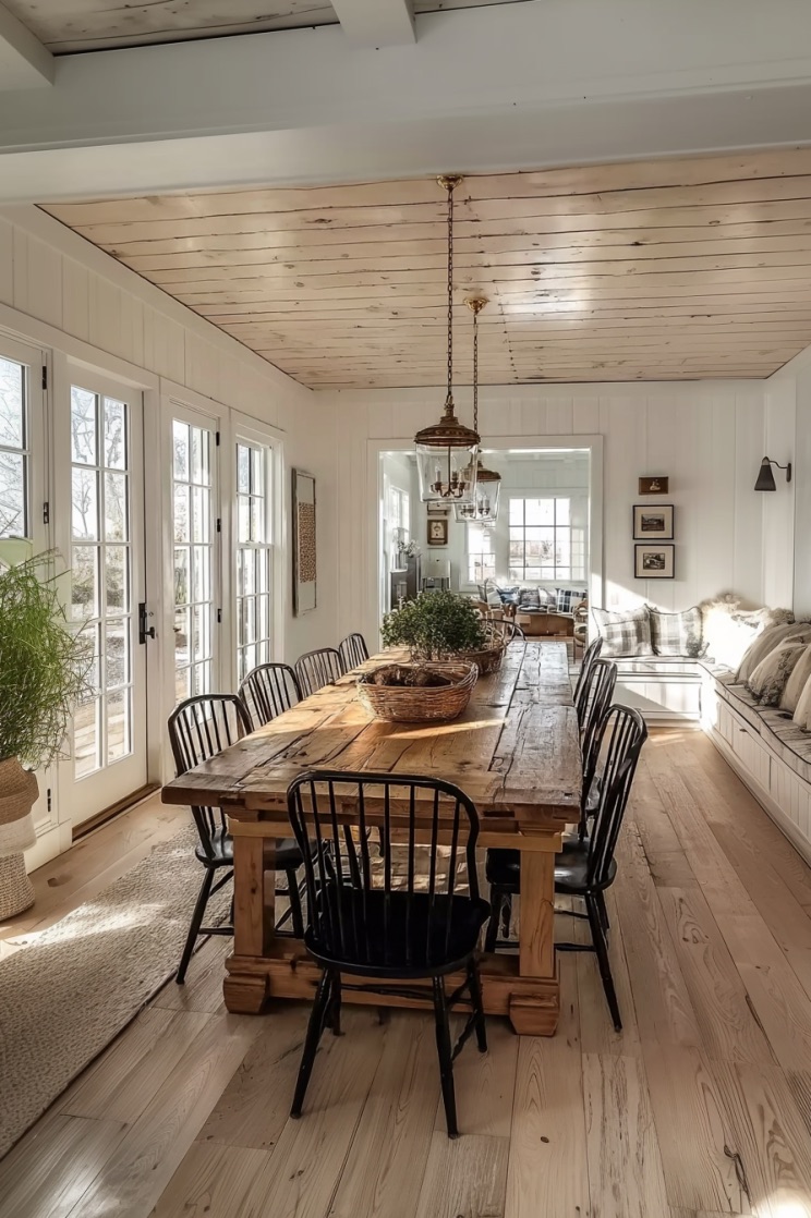 Brighten the Space with Expansive White Paneled Walls