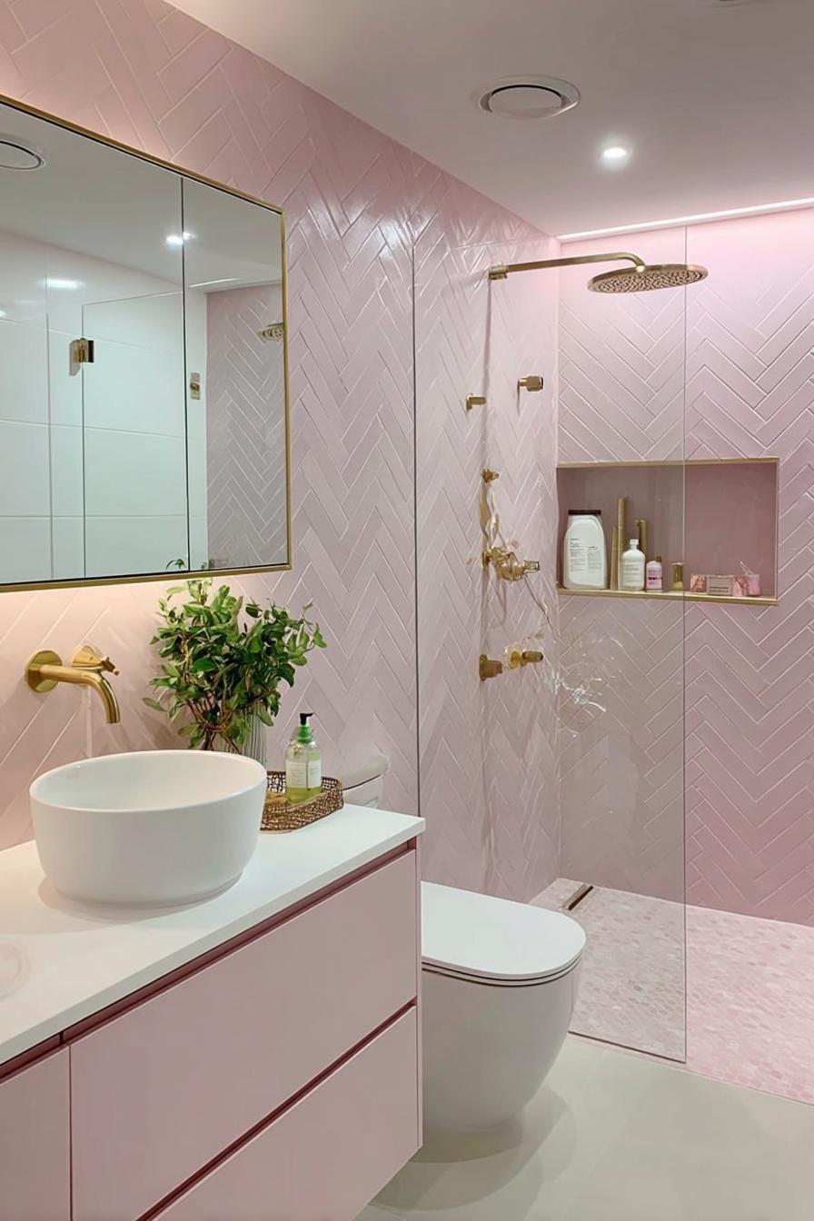 Bring in Lush Greenery For Fresh Tiny Bathroom Inspiration