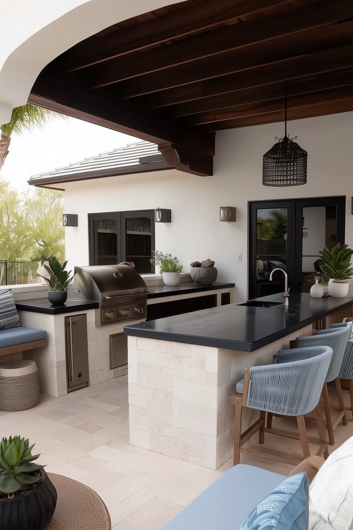 Choose Upholstered Bar Stools for Comfort in Outdoor Kitchens