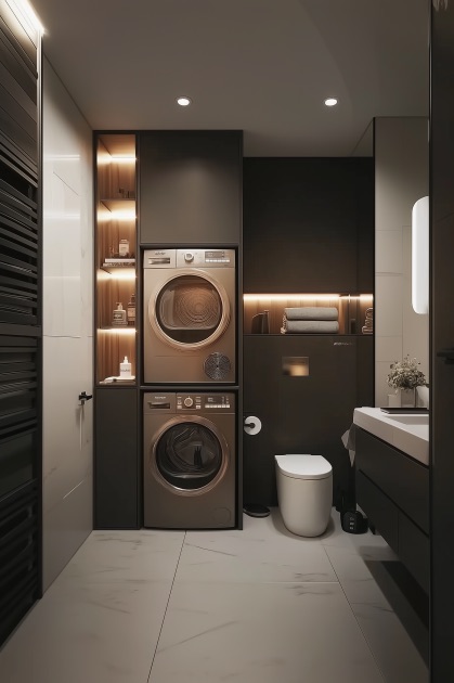 Contrast Dark Cabinetry with White Surfaces for a Striking Look