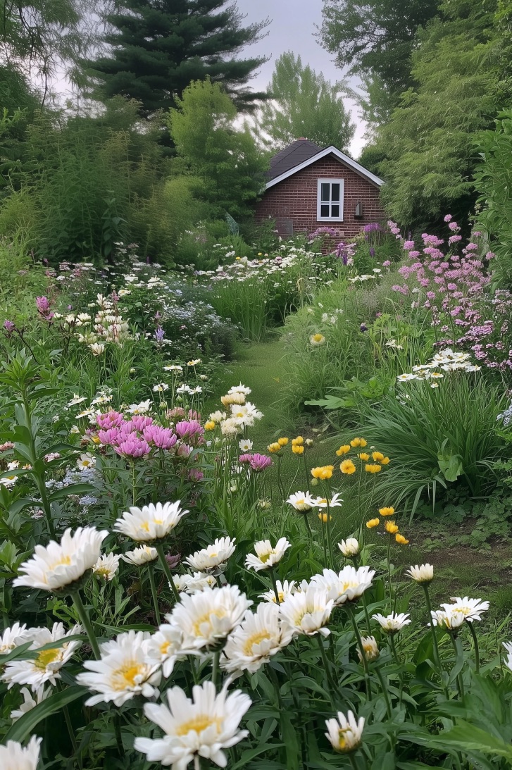 Contrast White Daisies Against Lush Greenery for Easy Appeal
