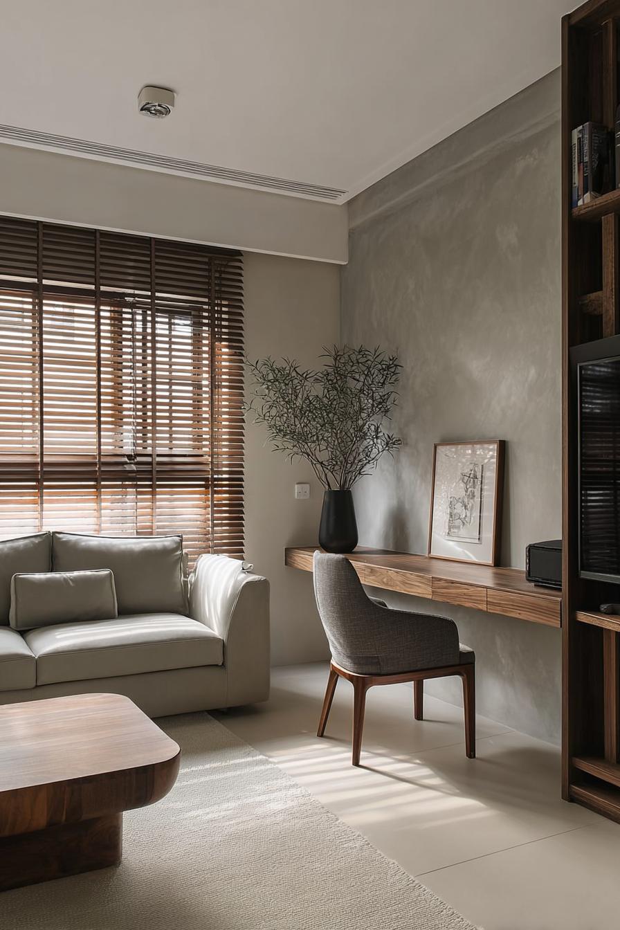 Create a Seamless Look with Floating Wood Desk Design