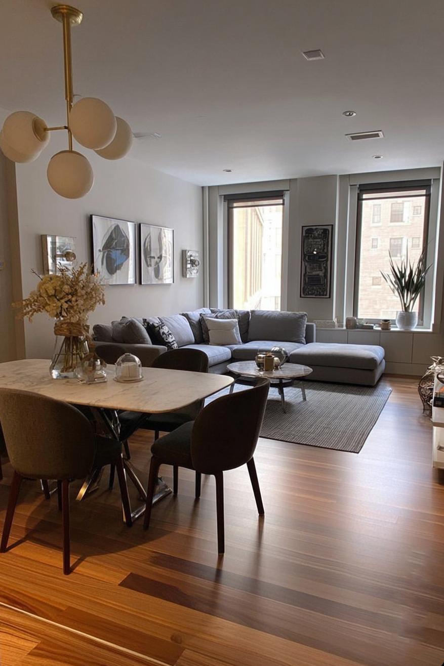 Create Cohesion with Neutral Gray Sofa and Coordinated Accents