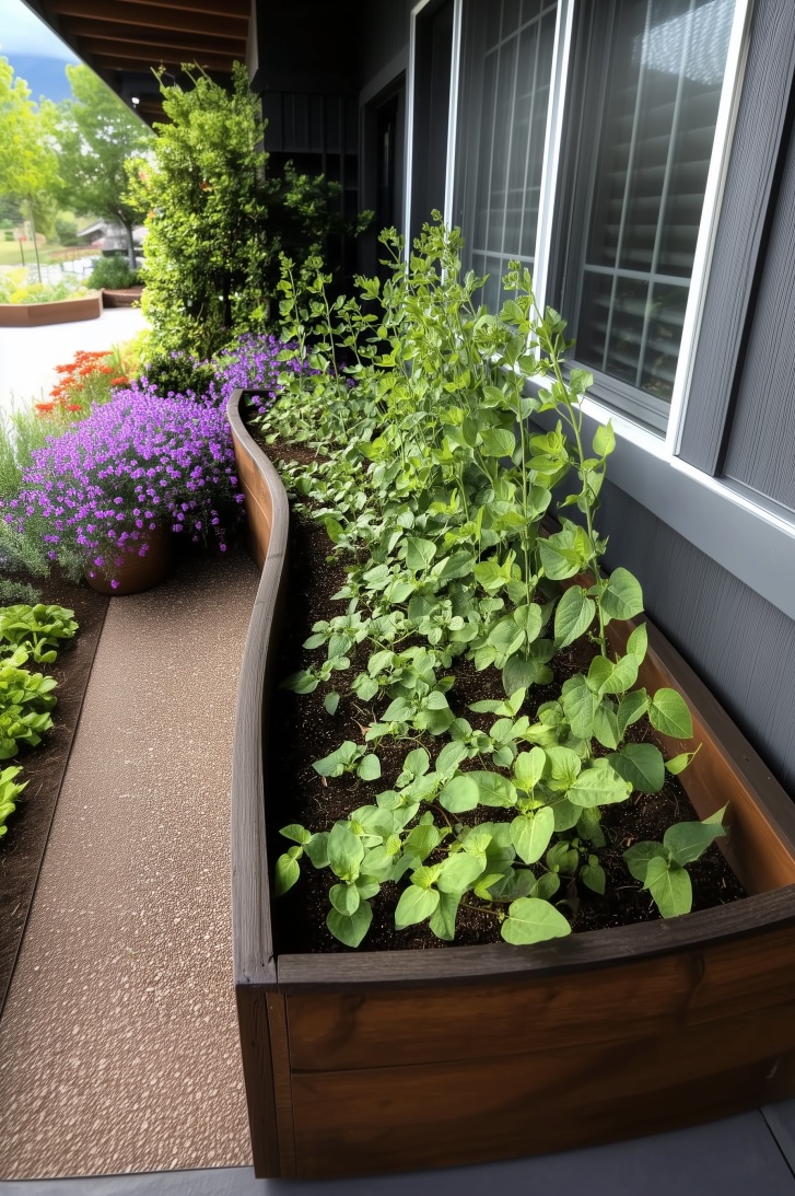 Curve Raised Garden Bed Edges for Unique Layout Design