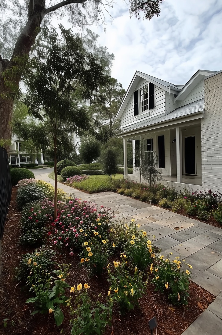 Define Flower Bed Spaces Using Pine Straw for Cohesive Borders