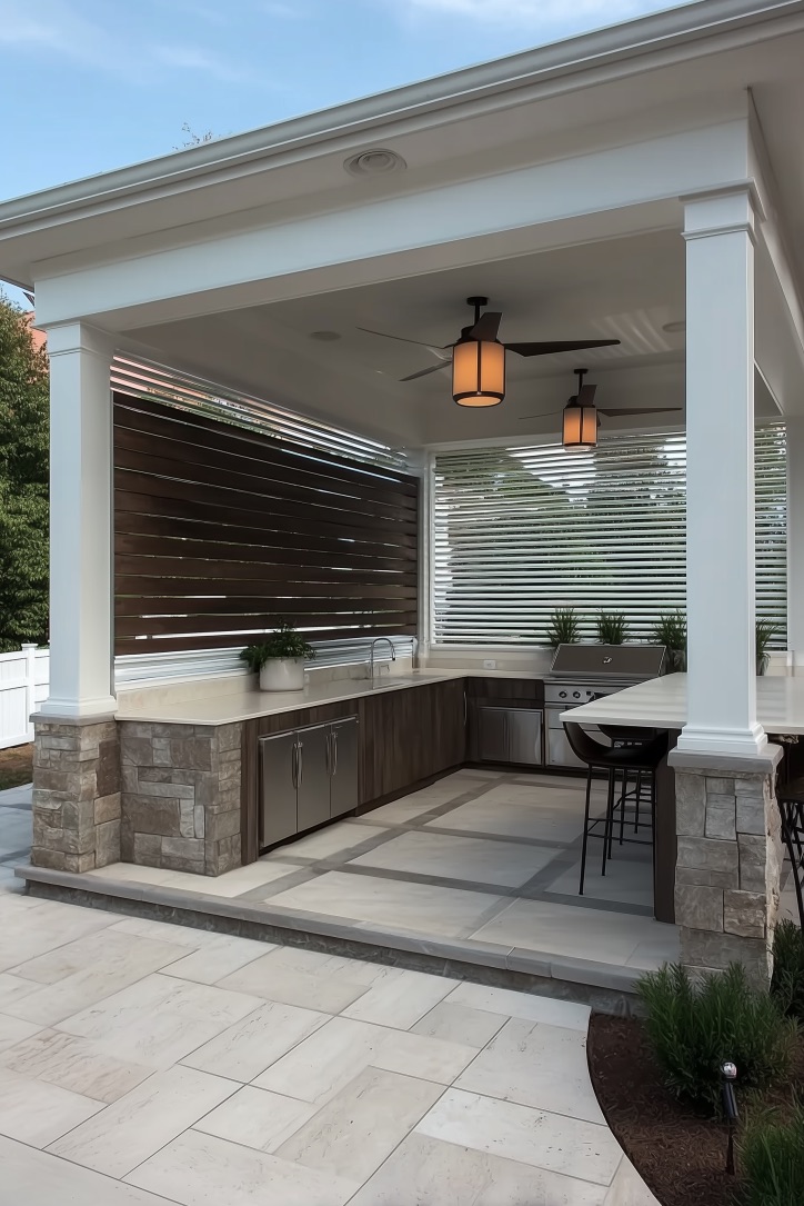 Design with a Covered Roof for Year Round Outdoor Enjoyment