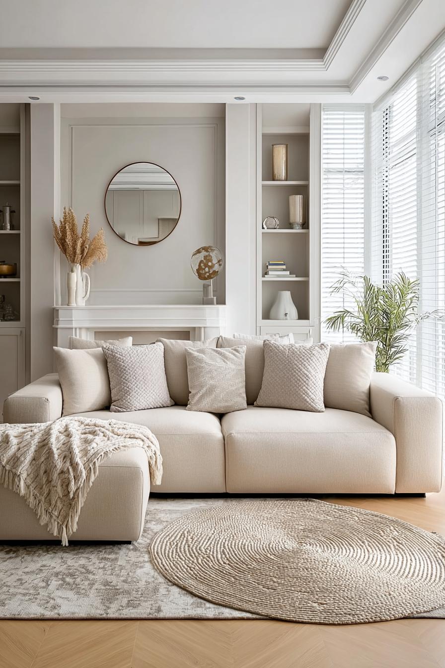 Display Elegant Symmetry with Built in Shelf Arrangement