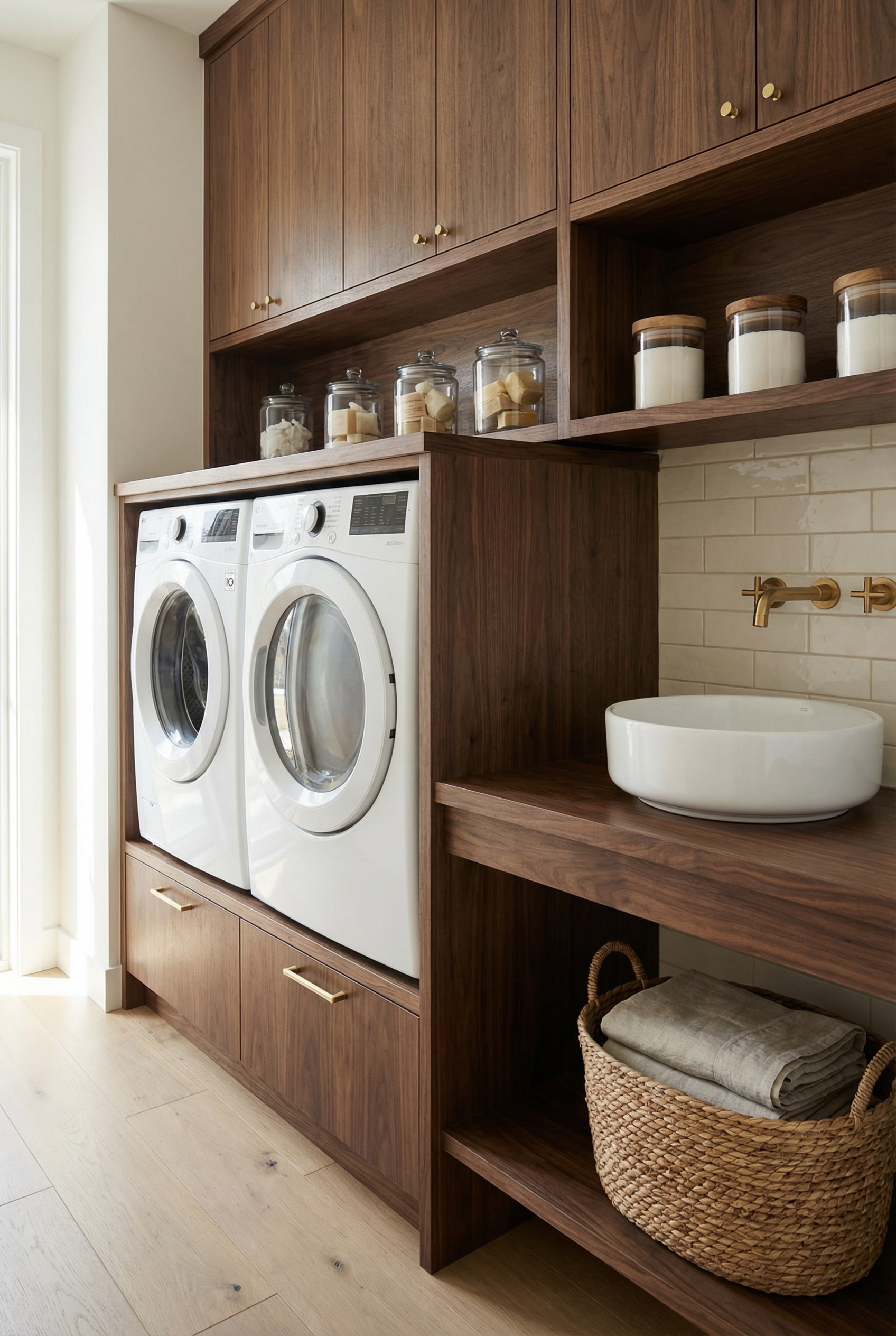 Display Everyday Essentials in Clear Jars for Seamless Design