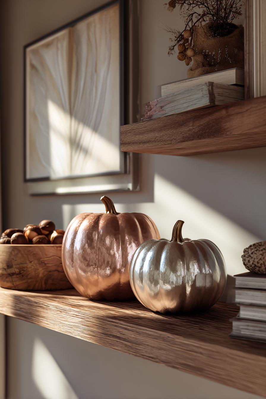 Display Modern Metallic Pumpkins on Your Shelves