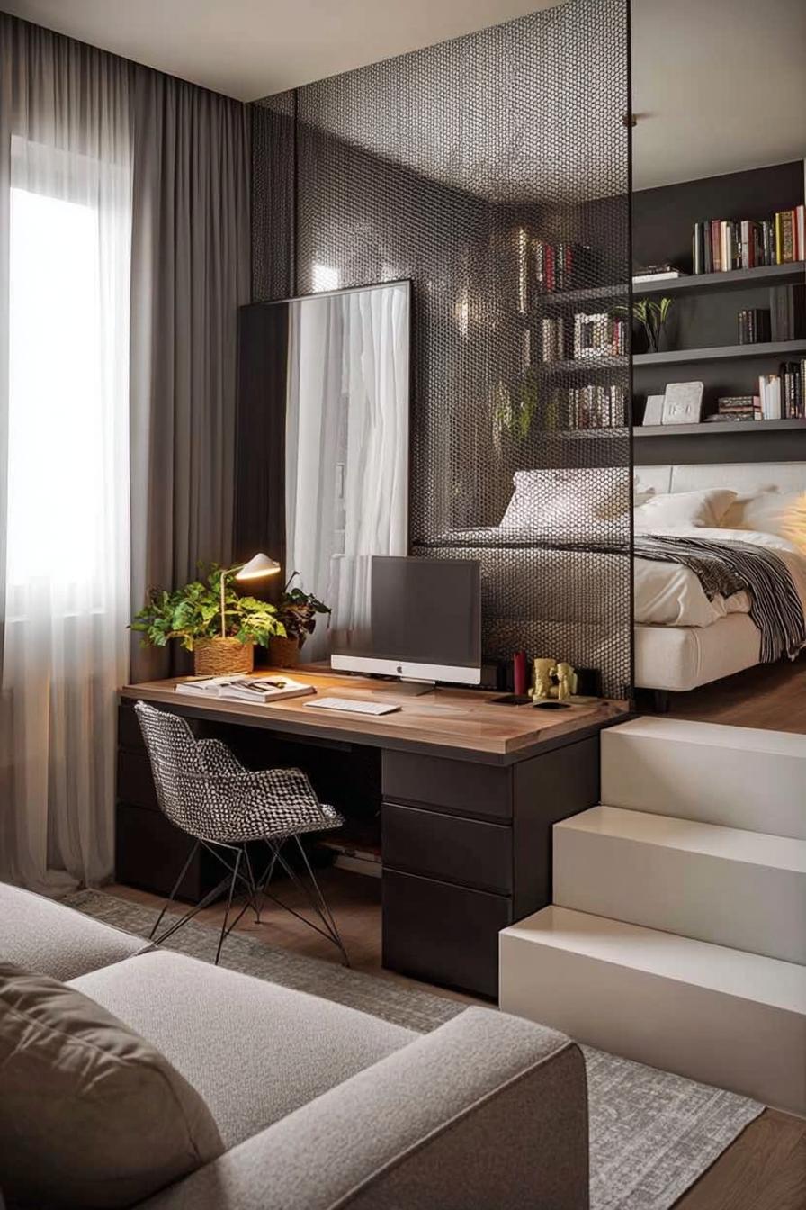 Elevate Bedroom Area to Define Zones in Small Spaces