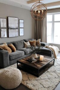 Elevate Living Room Decor with Rustic Wooden Coffee Table centerpiece