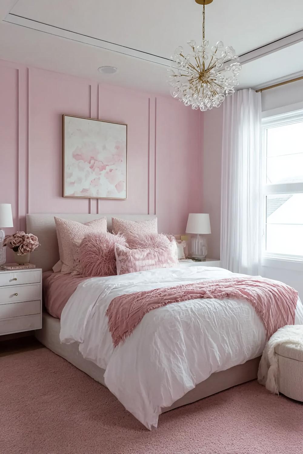 Elevate Soft Pink Bedding with Layered Textures For Cozy Feel