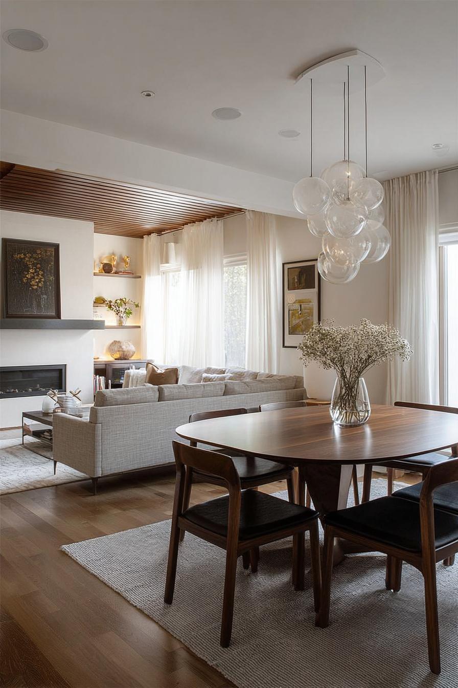 Elevate the Dining Area with Clear Glass Bubble Pendant Lighting
