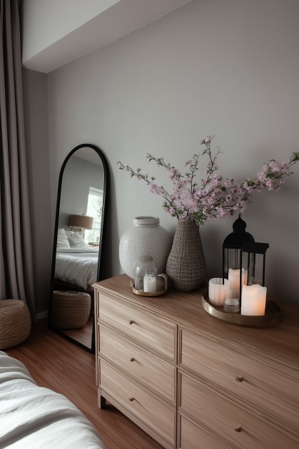 Elevate Your Bedroom Decor with Layered Candle Arrangements
