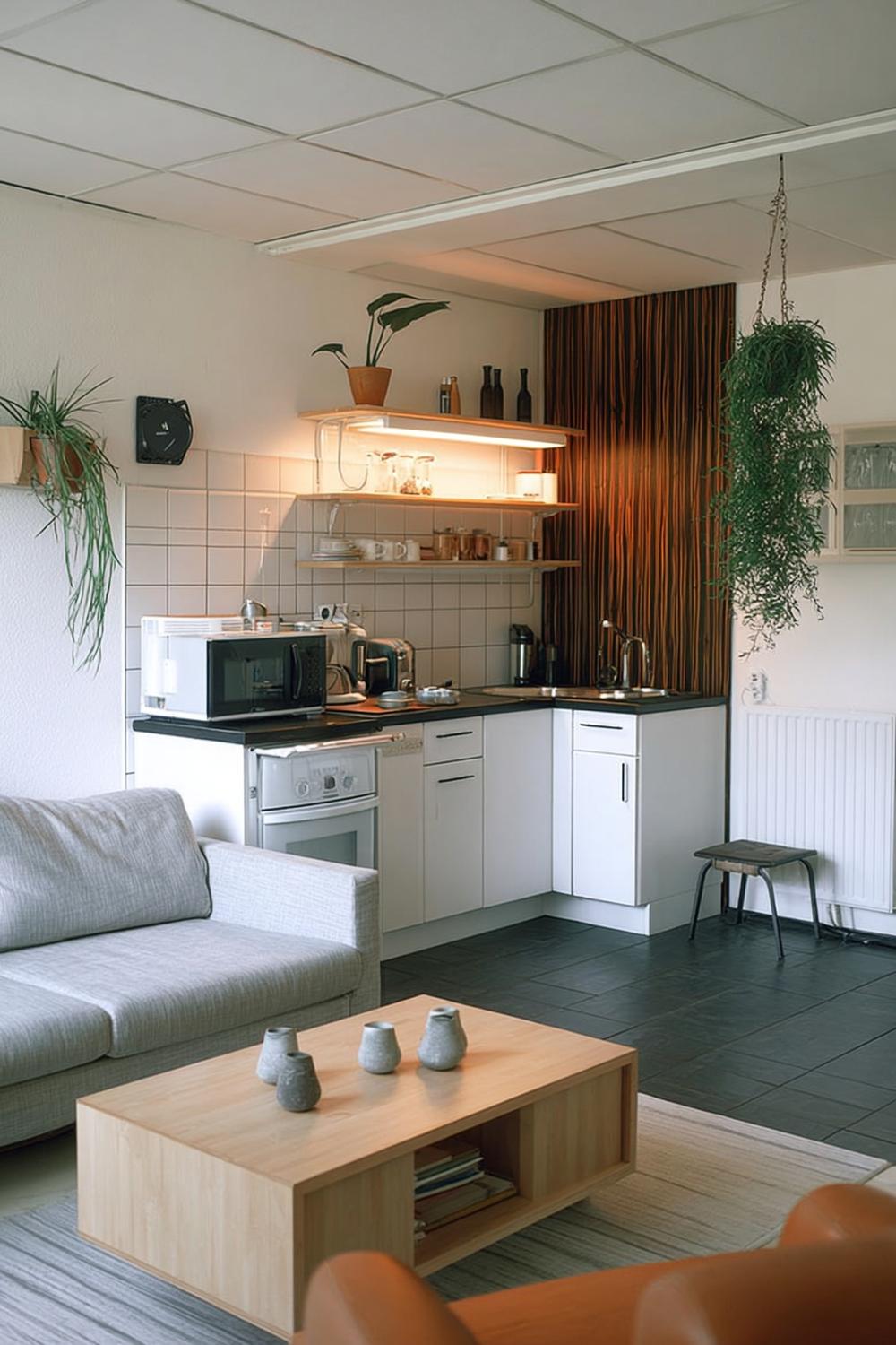 Emphasize Minimalist White Cabinets to Maximize Small Apartment Space