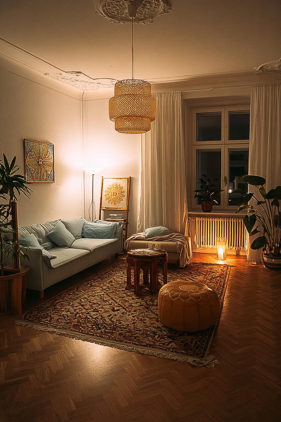 Enhance Vintage Style with a Patterned Rug For Cozy Vibes