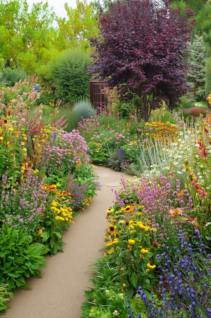 Feature a Winding Pathway Lined with Dense Shade Plants