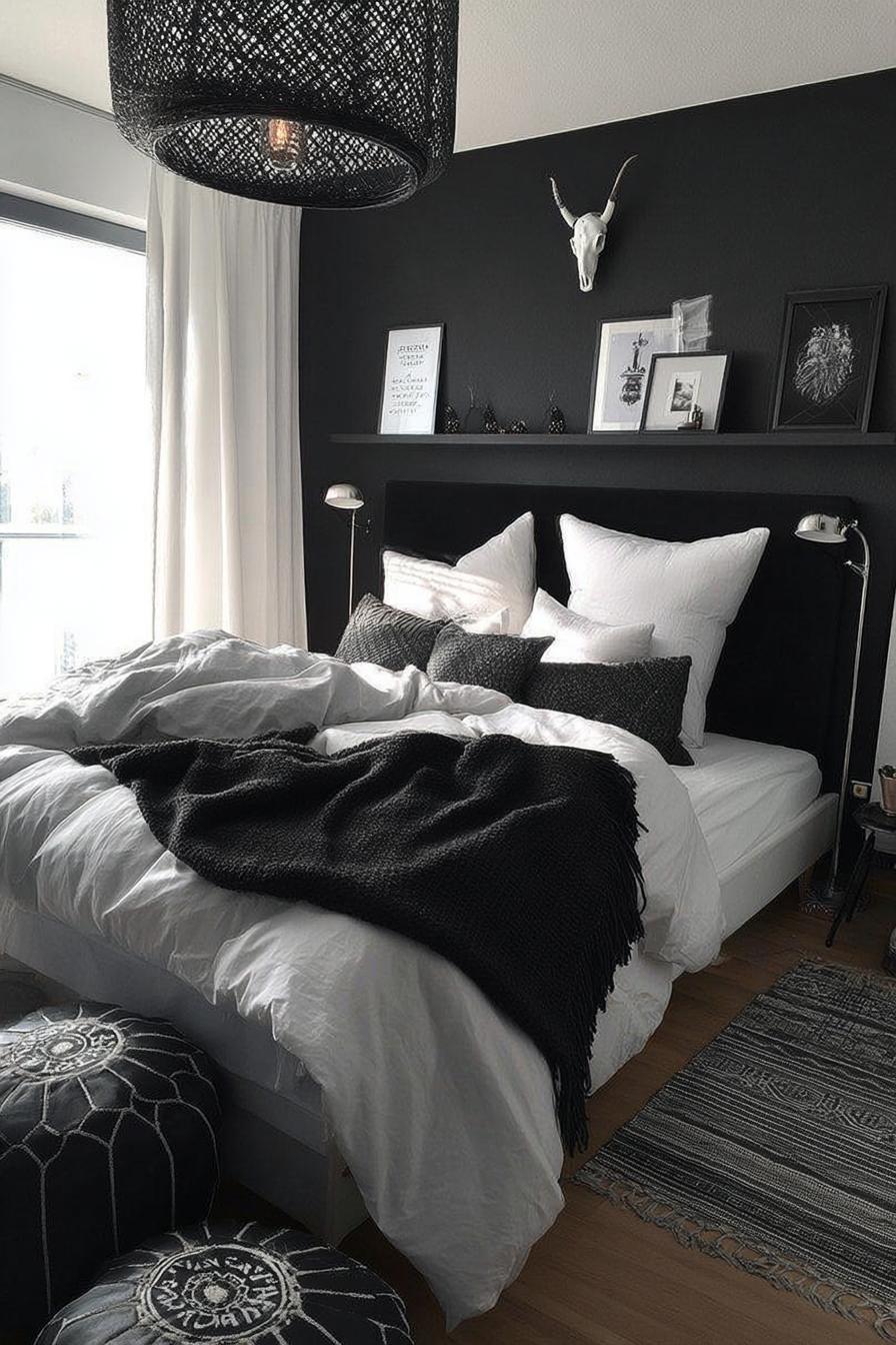 Feature Dramatic Animal Skull Wall Art Above the Bed