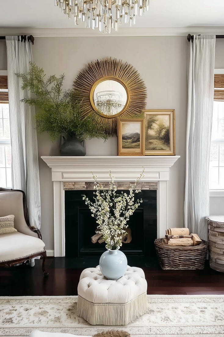 Float an Oversized Vase with Spring Blossoms for Easter Mantle Ideas