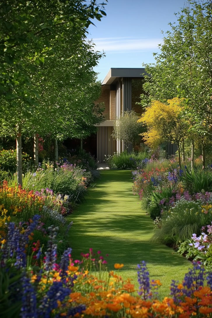 Frame a Modern Home Entrance with Mixed Perennials for Minnesota