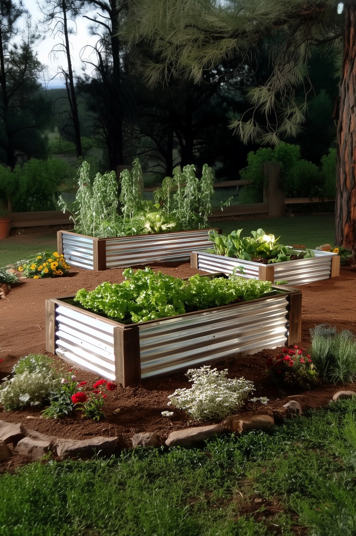 Frame Raised Beds with Rustic Stone Borders for Landscaping Charm