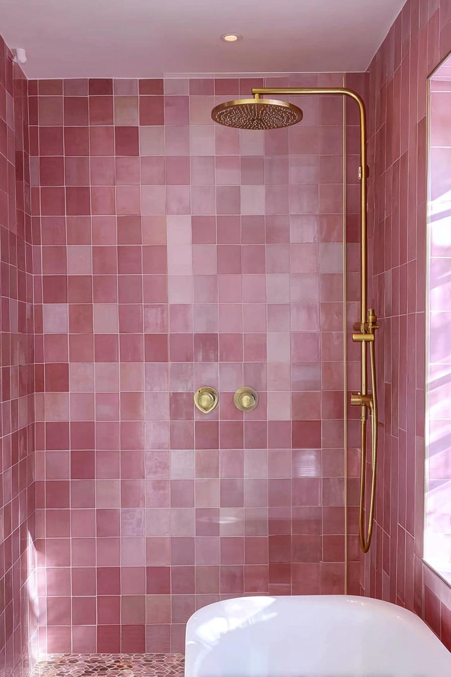 Frame the Shower Zone with a Hot Gold Rainhead Shower