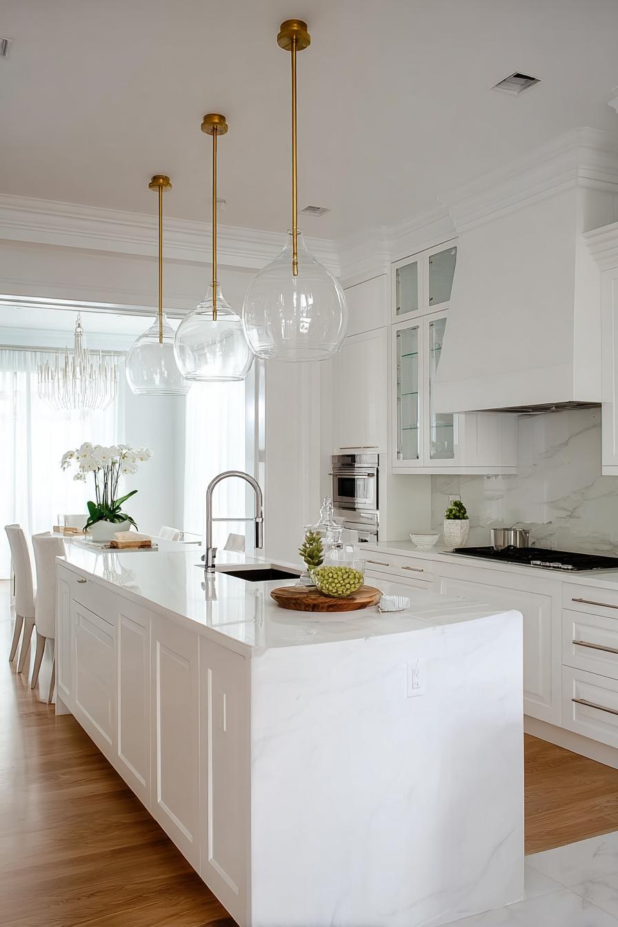 Frame the Space with Floor to Ceiling Glass Cabinets