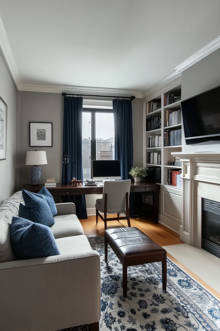 Frame the Workspace with Built in Shelving for Smart Decor