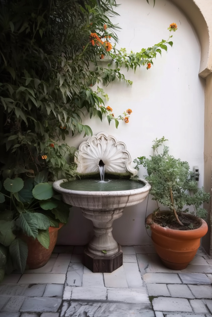 Frame Your Bird Bath with Unique Architectural Backdrops for Garden Charm