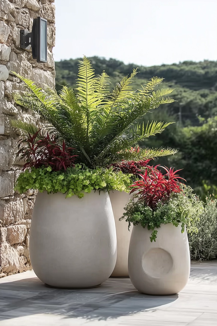 Group Varying Planter Heights for Dynamic Visual Interest