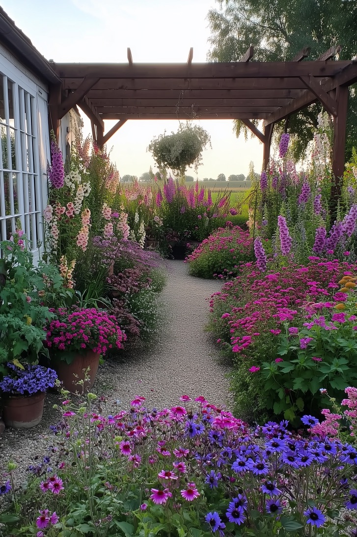 Hang a Central Basket of Flowers for Visual Focal Point