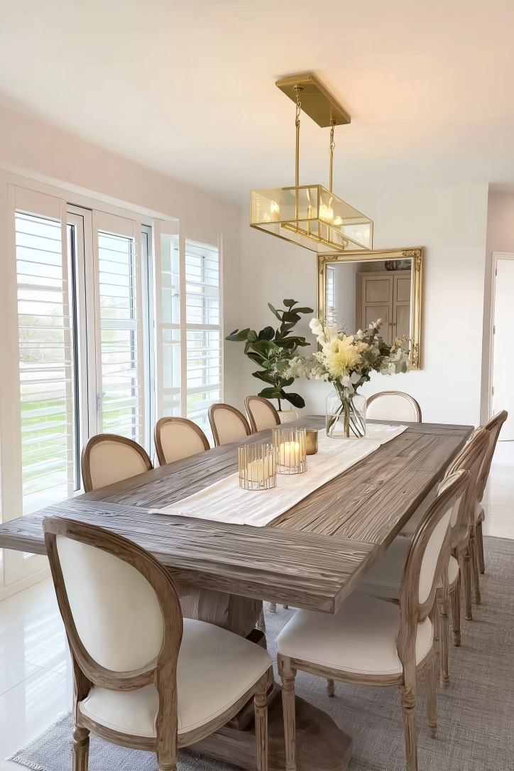 Hang a Gold Framed Mirror for Added Formal Sophistication