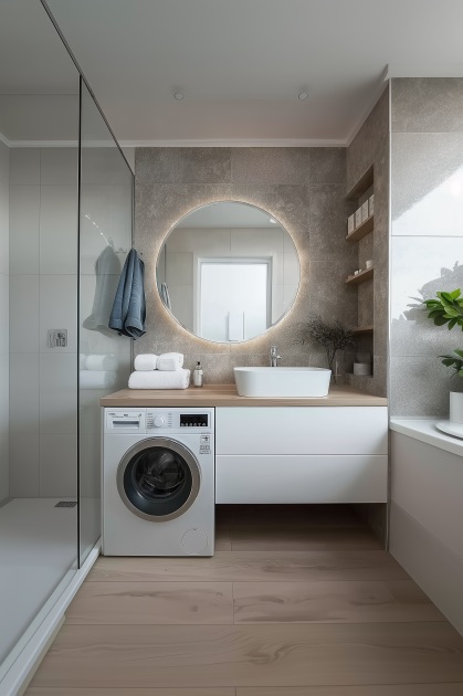 highlight a backlit mirror to elevate ambient lighting