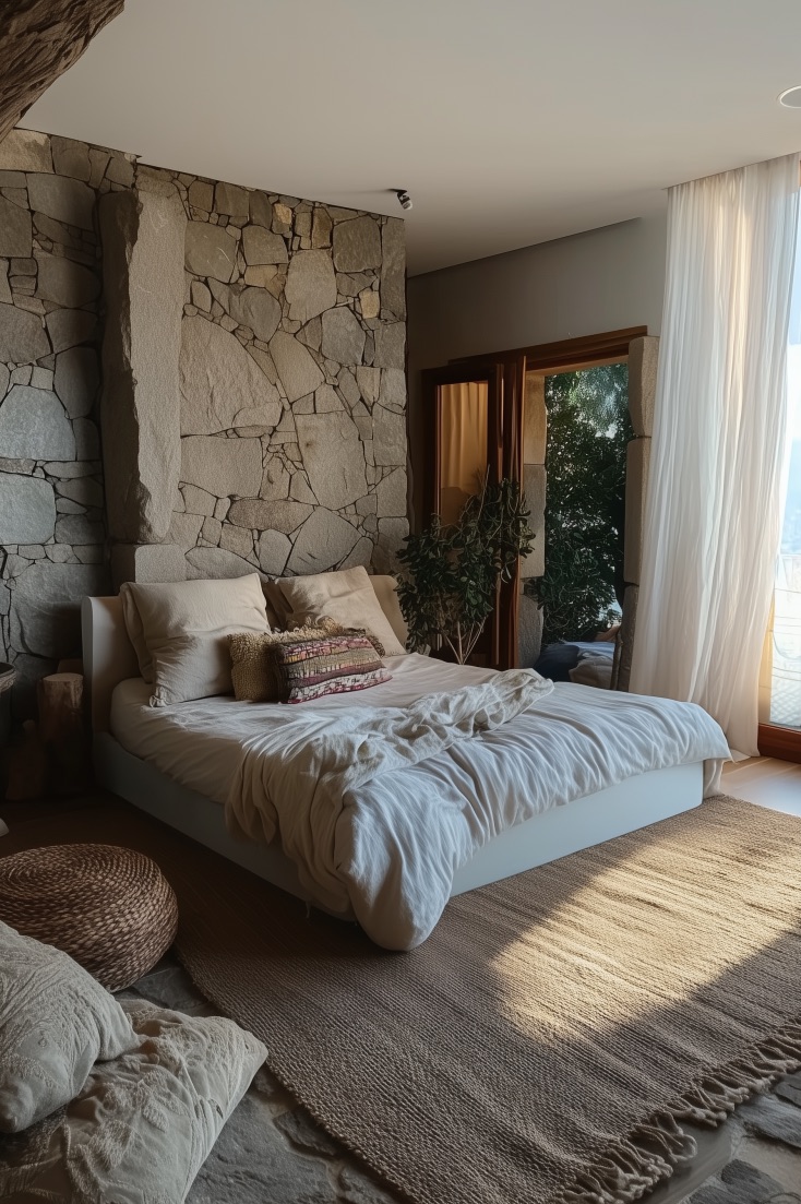 Highlight a Statement Stone Wall for Natural Modern Design