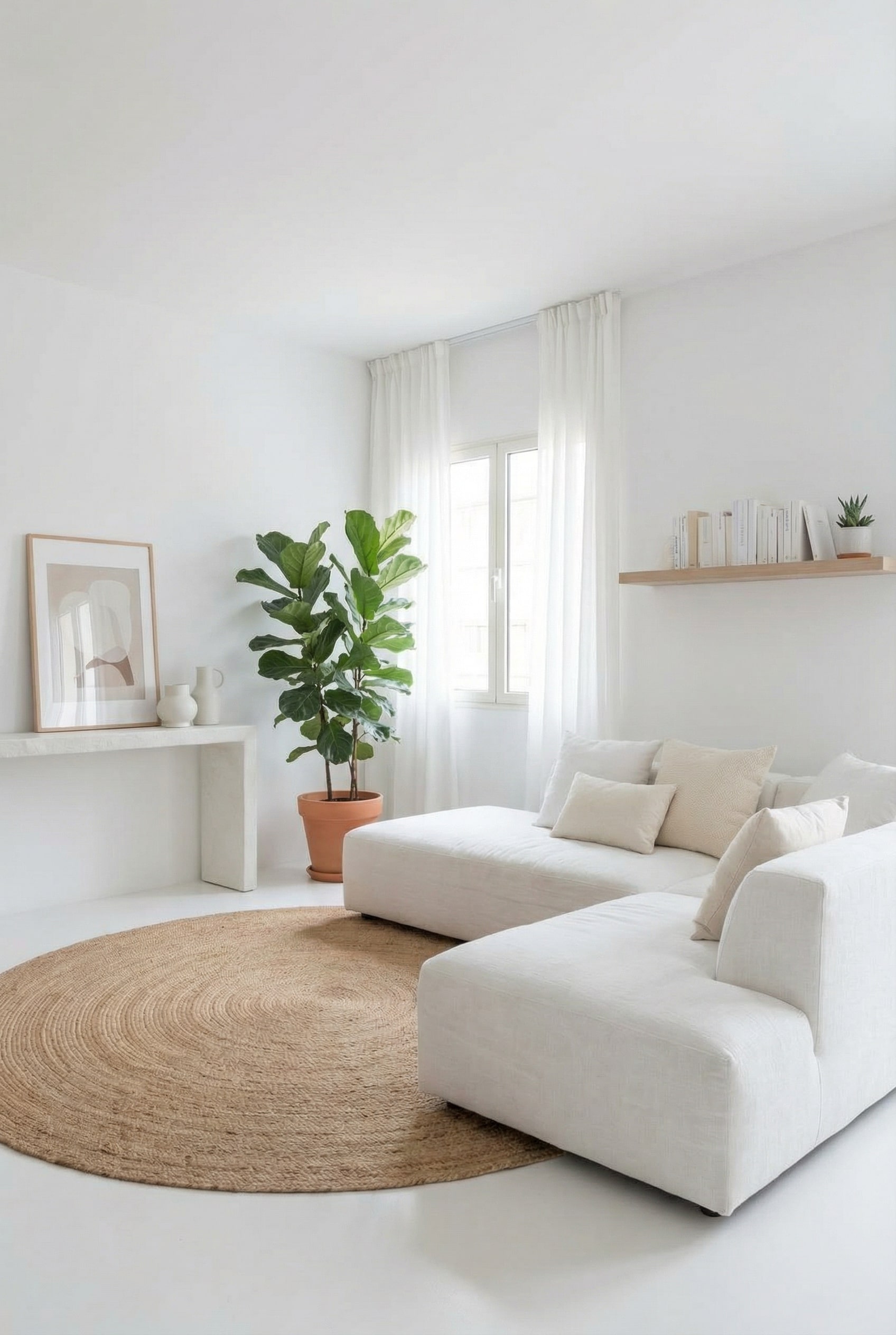 Highlight a Woven Jute Rug for Natural Minimalist Warmth